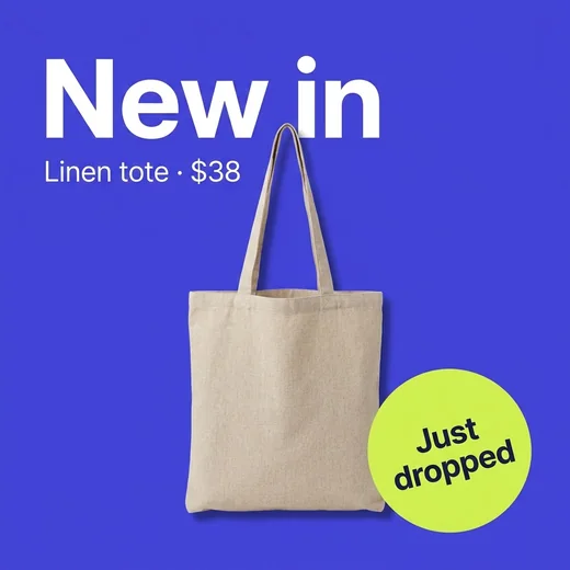 New in post for a linen tote bag